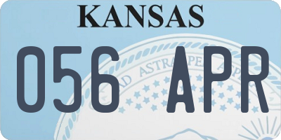 KS license plate 056APR
