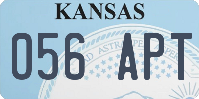 KS license plate 056APT