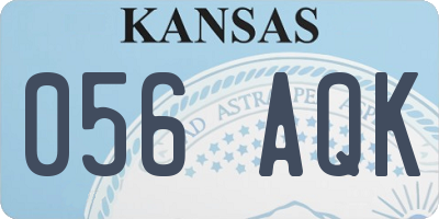 KS license plate 056AQK