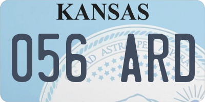 KS license plate 056ARD