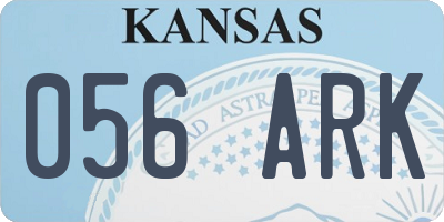 KS license plate 056ARK