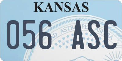 KS license plate 056ASC