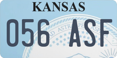 KS license plate 056ASF