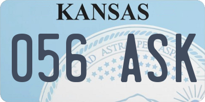 KS license plate 056ASK