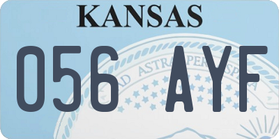 KS license plate 056AYF