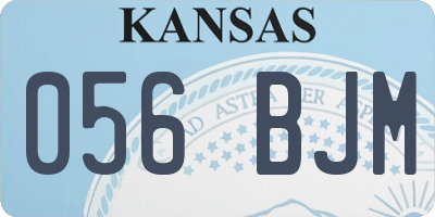 KS license plate 056BJM