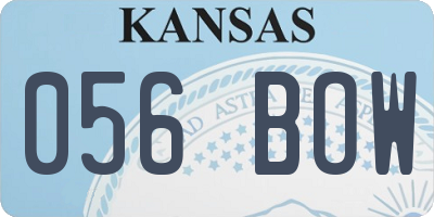 KS license plate 056BOW