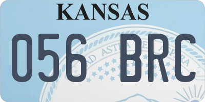 KS license plate 056BRC