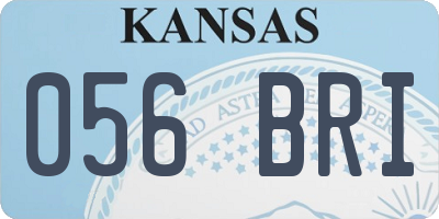 KS license plate 056BRI