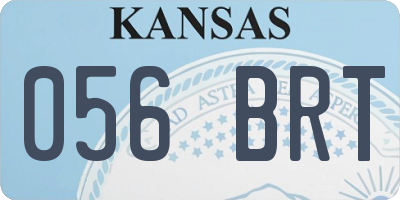 KS license plate 056BRT