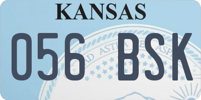 KS license plate 056BSK