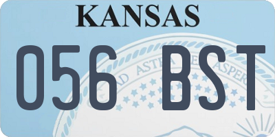 KS license plate 056BST