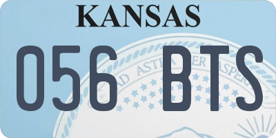 KS license plate 056BTS