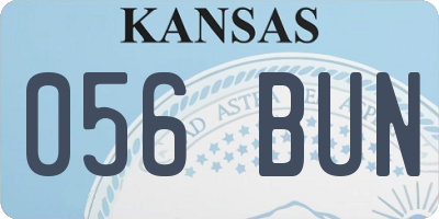 KS license plate 056BUN