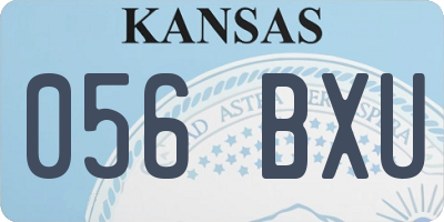 KS license plate 056BXU
