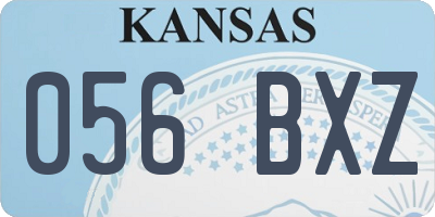 KS license plate 056BXZ