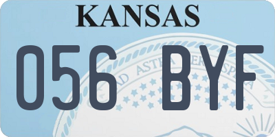 KS license plate 056BYF