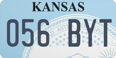 KS license plate 056BYT