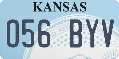 KS license plate 056BYV