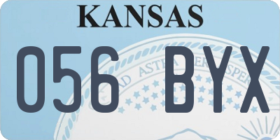 KS license plate 056BYX