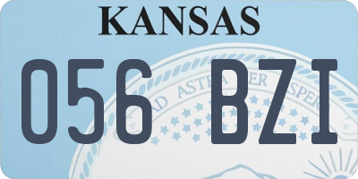 KS license plate 056BZI