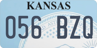 KS license plate 056BZQ