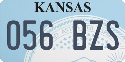 KS license plate 056BZS
