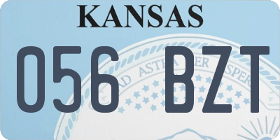 KS license plate 056BZT