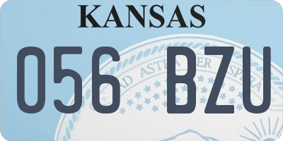 KS license plate 056BZU
