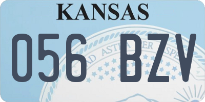 KS license plate 056BZV