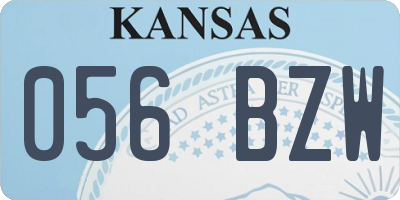 KS license plate 056BZW