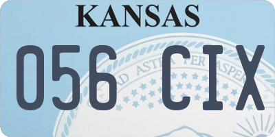 KS license plate 056CIX