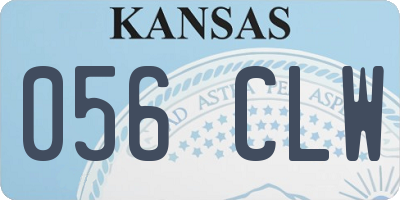 KS license plate 056CLW