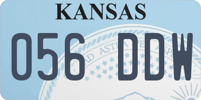 KS license plate 056DDW