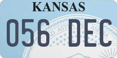 KS license plate 056DEC