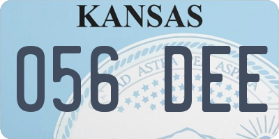 KS license plate 056DEE