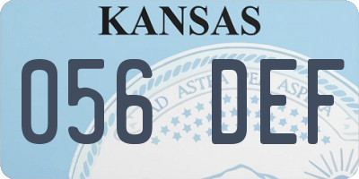 KS license plate 056DEF