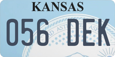 KS license plate 056DEK