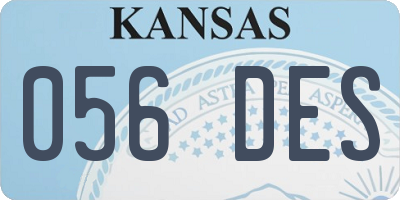 KS license plate 056DES