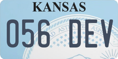 KS license plate 056DEV