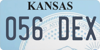 KS license plate 056DEX