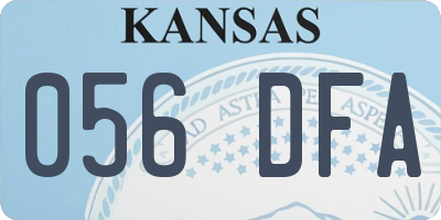 KS license plate 056DFA