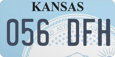 KS license plate 056DFH