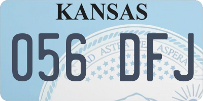 KS license plate 056DFJ