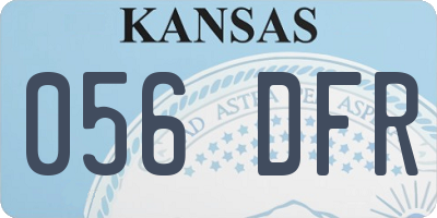 KS license plate 056DFR