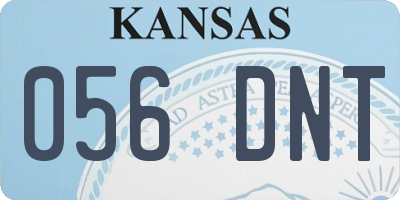 KS license plate 056DNT