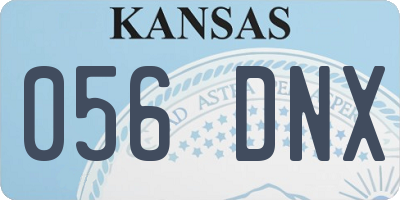 KS license plate 056DNX