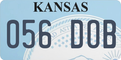 KS license plate 056DOB