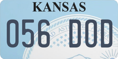 KS license plate 056DOD
