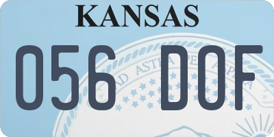 KS license plate 056DOF